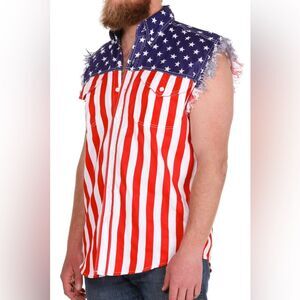 AMERICAN BIKER IMAGE Patriotic Sleeveless MENS Shirt